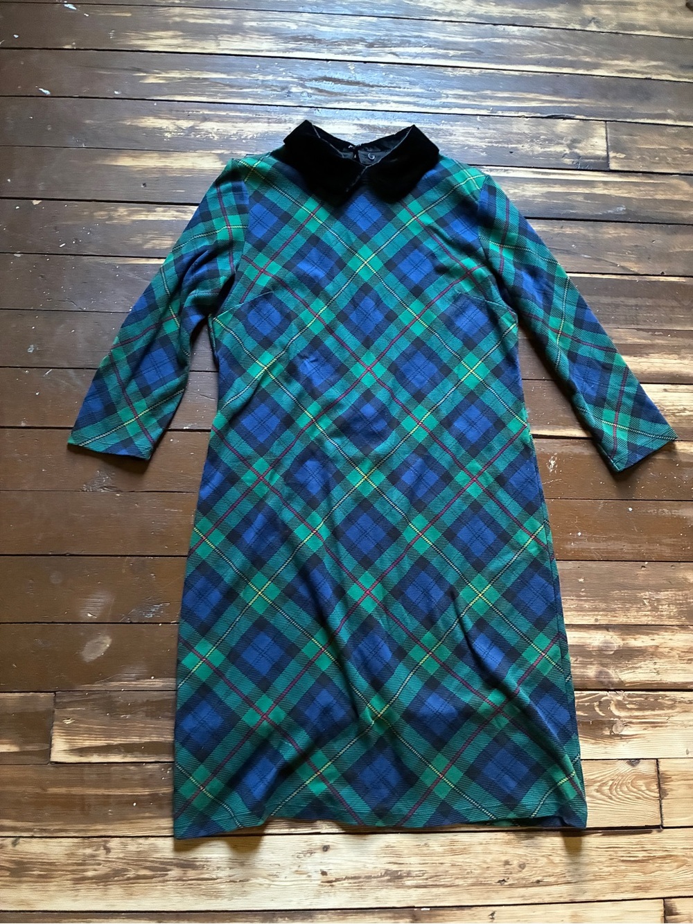 Talbots Green and Blue Plaid Dress